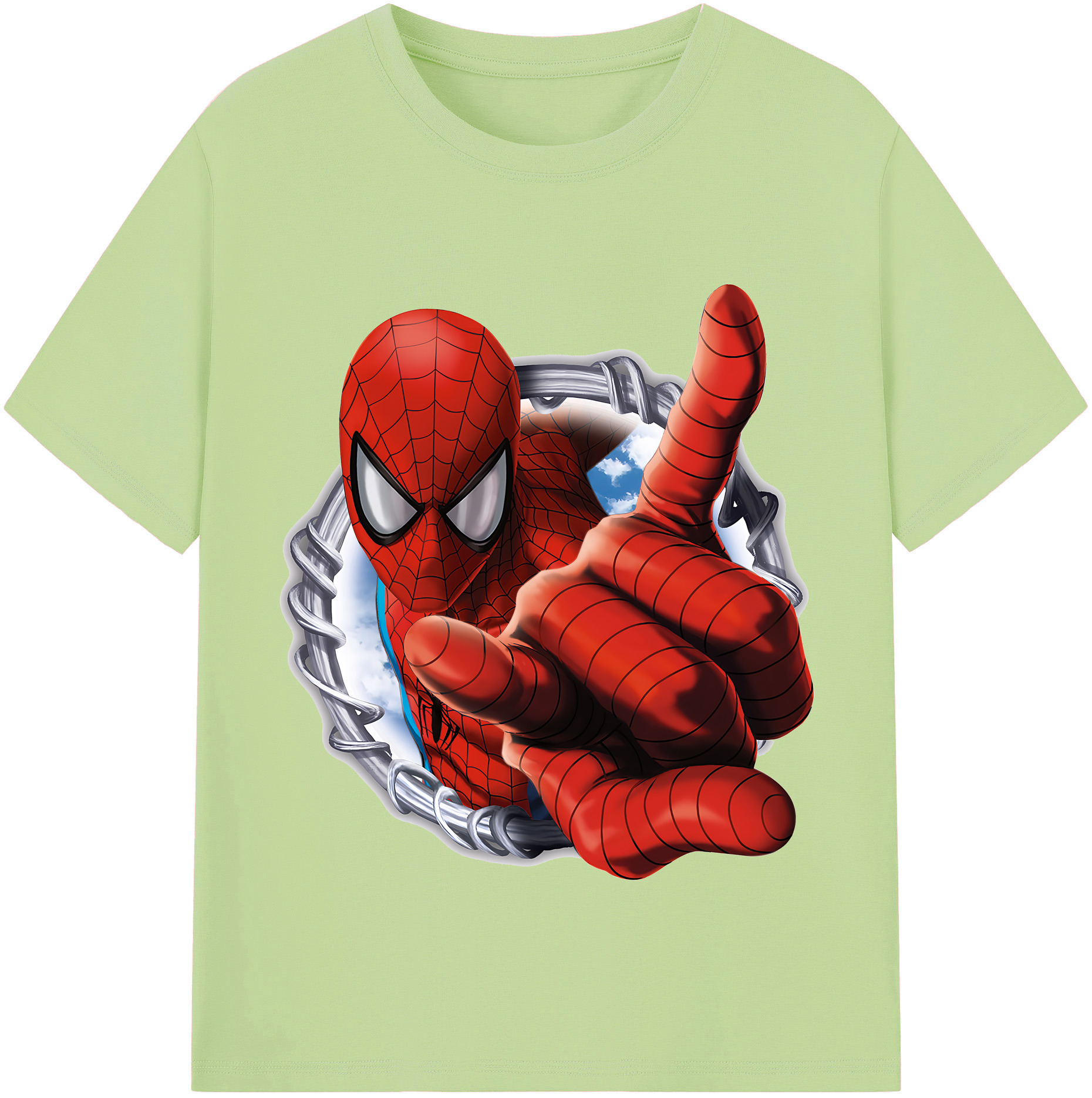 （画像用） Spider Man スパイダーマン 綿100％半袖Tシャツ（フロントプリント）
